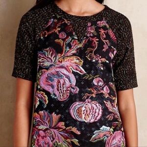 Anthropologie James Coviello Brocade Top Small